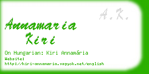 annamaria kiri business card